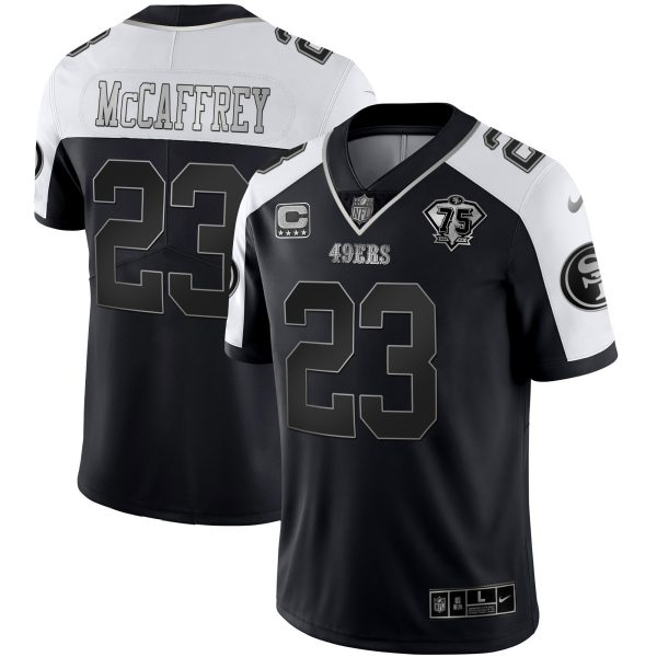 Men's 49ers 75th Anniversary Patch Alternate Vapor Black Gold & Red Gold Limited - All Stitched - Image 46