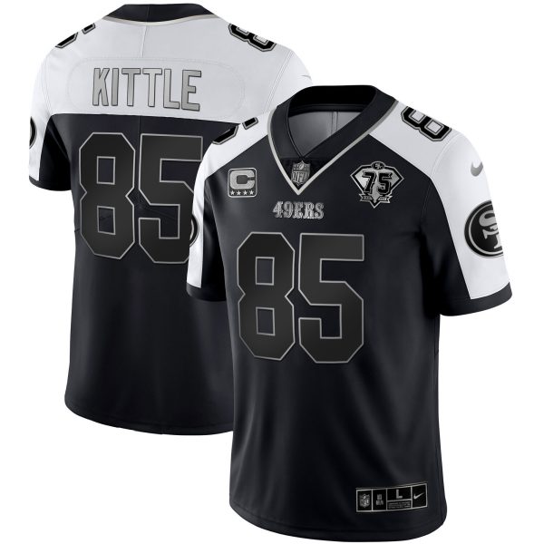 Men's 49ers 75th Anniversary Patch Alternate Vapor Black Gold & Red Gold Limited - All Stitched - Image 48