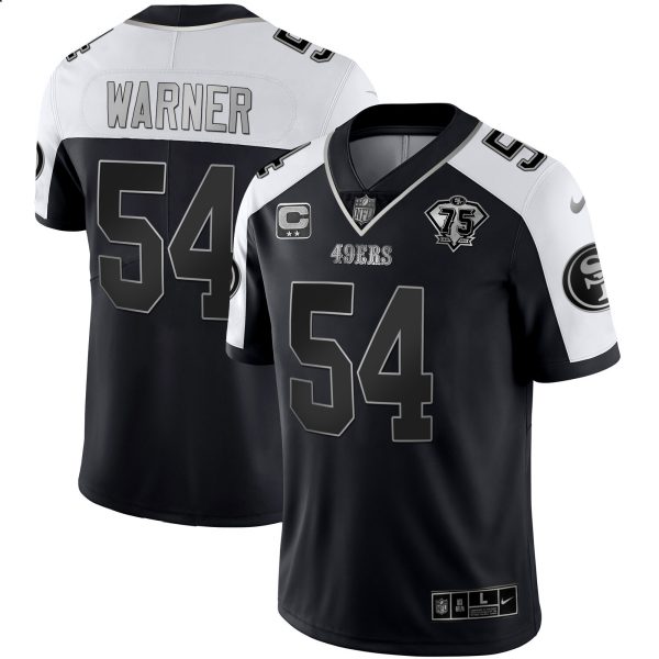 Men's 49ers 75th Anniversary Patch Alternate Vapor Black Gold & Red Gold Limited - All Stitched - Image 49