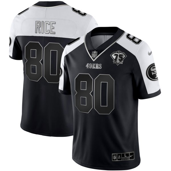 Men's 49ers 75th Anniversary Patch Alternate Vapor Black Gold & Red Gold Limited - All Stitched - Image 50
