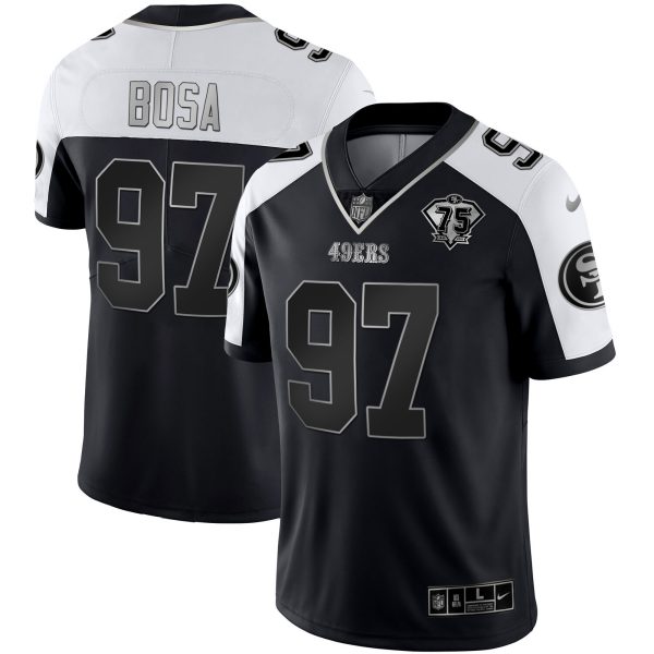 Men's 49ers 75th Anniversary Patch Alternate Vapor Black Gold & Red Gold Limited - All Stitched - Image 51
