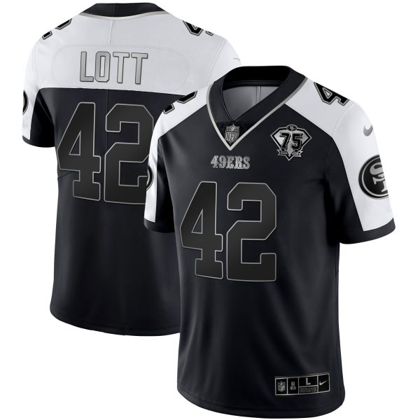 Men's 49ers 75th Anniversary Patch Alternate Vapor Black Gold & Red Gold Limited - All Stitched - Image 54