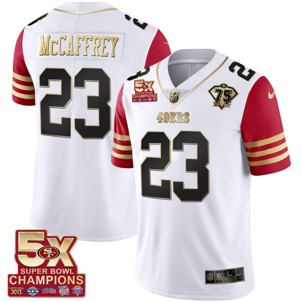 Men's 49ers 5x Super Bowl Patch Black Red Vapor Jersey - Stitched - Image 37
