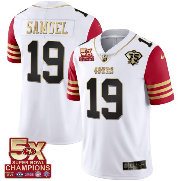 Men's 49ers 5x Super Bowl Patch Black Red Vapor Jersey - Stitched - Image 38