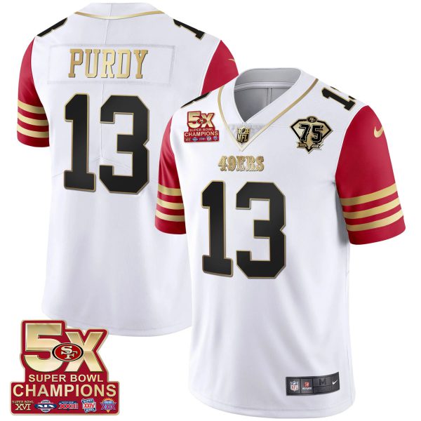 Men's 49ers 5x Super Bowl Patch Black Red Vapor Jersey - Stitched - Image 39