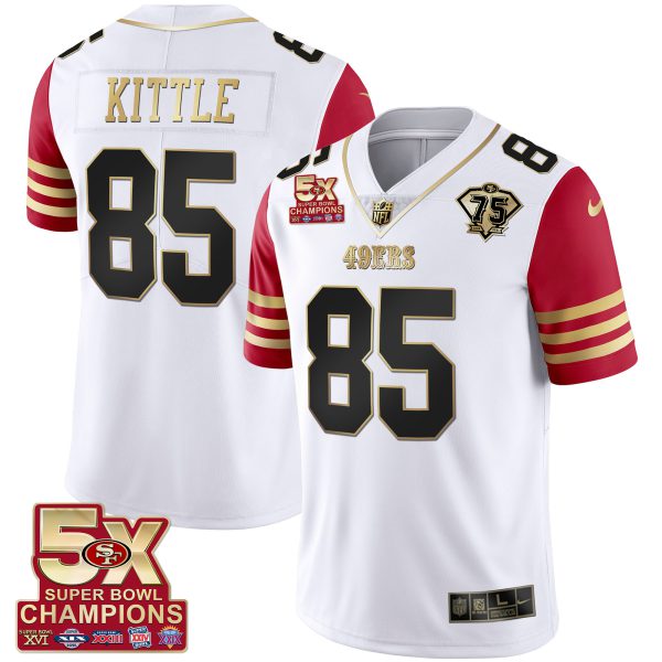 Men's 49ers 5x Super Bowl Patch Black Red Vapor Jersey - Stitched - Image 40