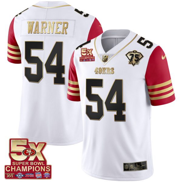 Men's 49ers 5x Super Bowl Patch Black Red Vapor Jersey - Stitched - Image 41