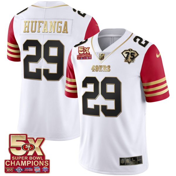 Men's 49ers 5x Super Bowl Patch Black Red Vapor Jersey - Stitched - Image 45