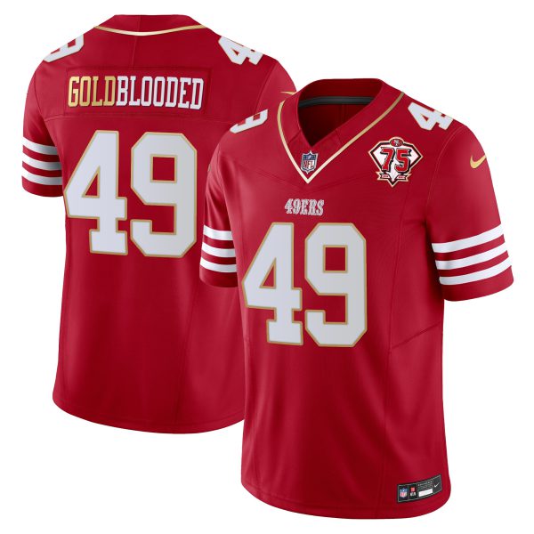 Men's 49ers 2023 Vapor Gold Trim Limited Jersey - All Stitched - Image 22