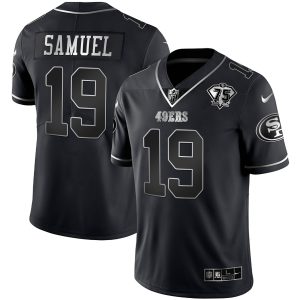 49ers 75th Anniversary Patch Black Silver Limited - All Stitched