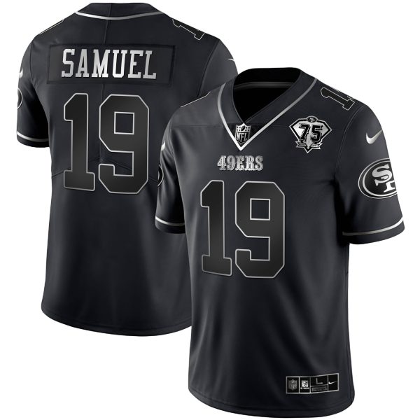 49ers 75th Anniversary Patch Black Silver Limited - All Stitched