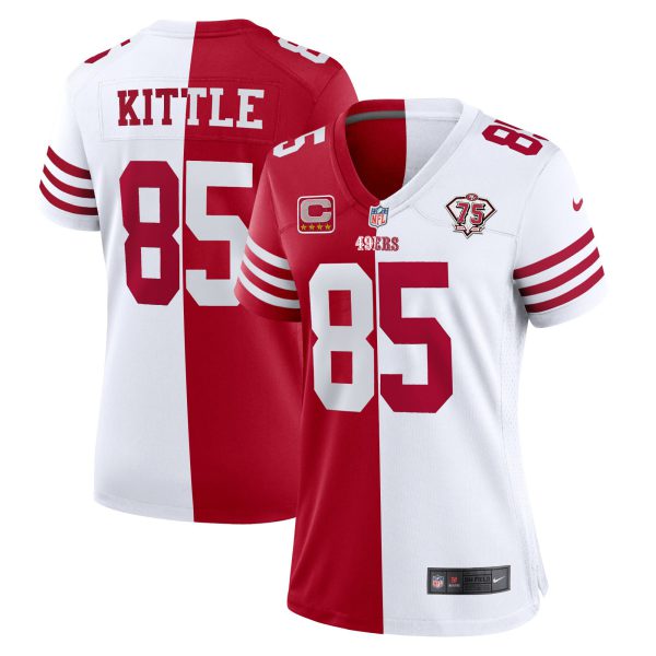Women's 49ers 75th Anniversary Patch White Gold & Black Gold - All Stitched - Image 39