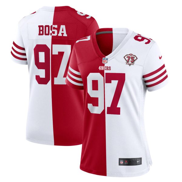 Women's 49ers 75th Anniversary Patch White Gold & Black Gold - All Stitched - Image 42