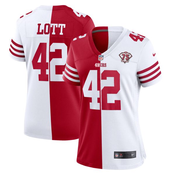 Women's 49ers 75th Anniversary Patch White Gold & Black Gold - All Stitched - Image 45