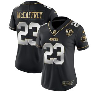 Women's 49ers 75th Anniversary Patch White Gold & Black Gold - All Stitched