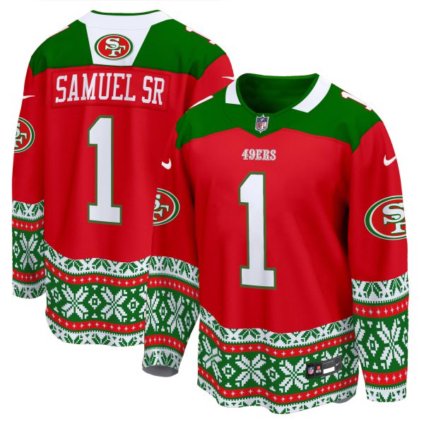 Men's 49ers 2024 Christmas Premier Breakaway Jersey - All Printed - Image 2