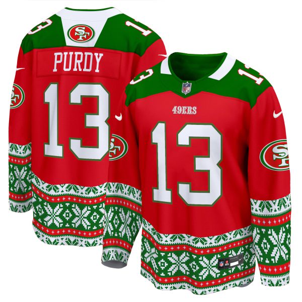Men's 49ers 2024 Christmas Premier Breakaway Jersey - All Printed - Image 3