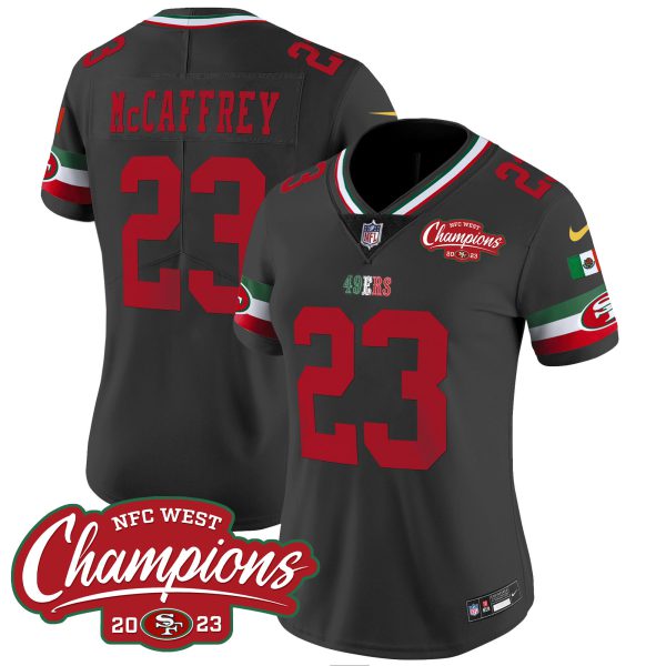 Women's 49ers Mexico 2023 NFC West Champions Patch Vapor Jersey - All Stitched - Image 21