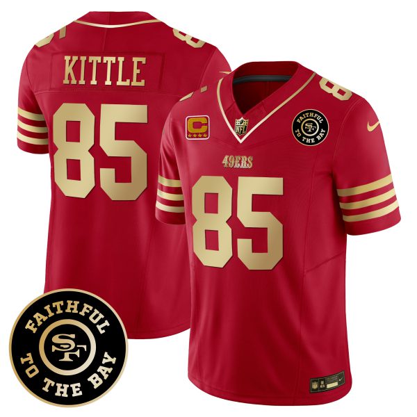 49ers Faithful To The Bay Patch Scarlet Gold Vapor Limited Jersey - All Stitched - Image 4
