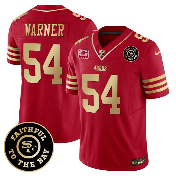 49ers Faithful To The Bay Patch Scarlet Gold Vapor Limited Jersey - All Stitched - Image 5