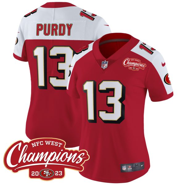 Women's 49ers Throwback NFC West Champions Patch Vapor Jersey - All Stitched - Image 33