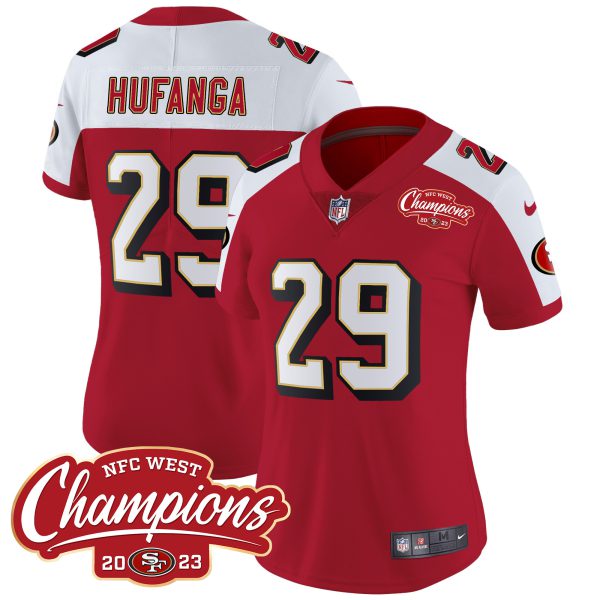 Women's 49ers Throwback NFC West Champions Patch Vapor Jersey - All Stitched - Image 40