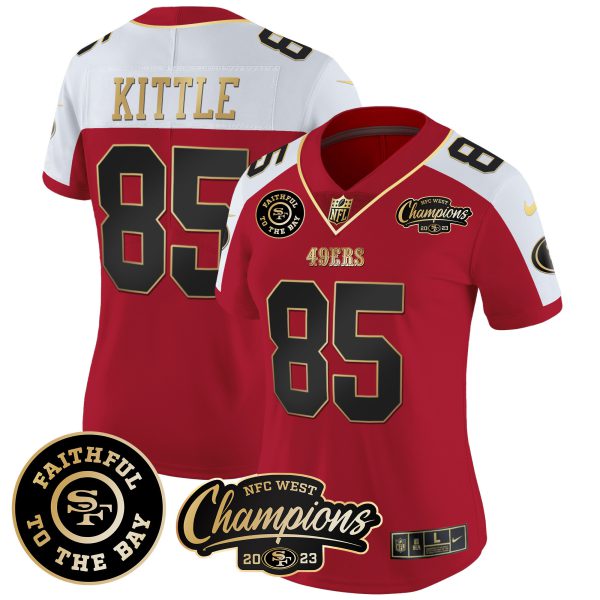 Women's 49ers Faithful & 2023 NFC West Champions Patch Vapor Jersey - All Stitched - Image 44