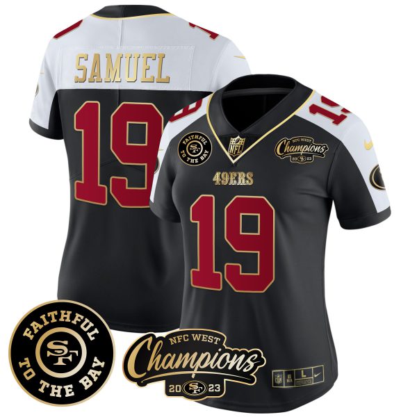 Women's 49ers Faithful & 2023 NFC West Champions Patch Vapor Jersey - All Stitched - Image 2
