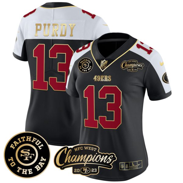 Women's 49ers Faithful & 2023 NFC West Champions Patch Vapor Jersey - All Stitched - Image 3