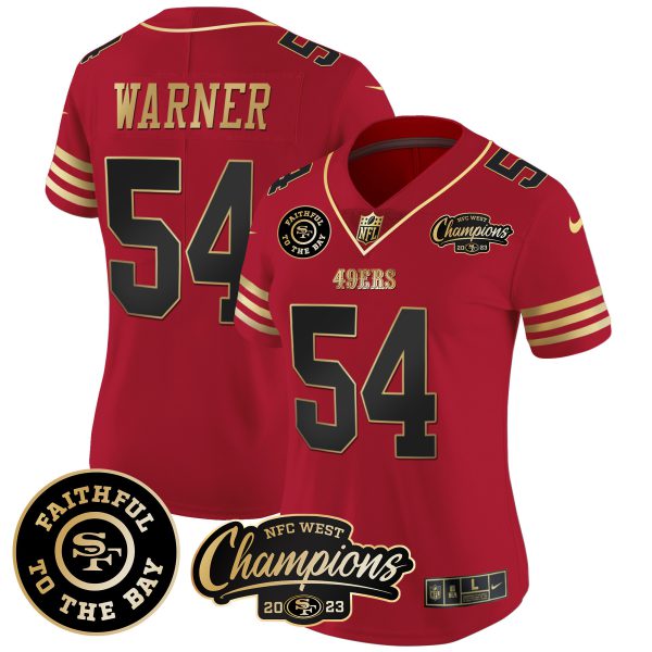 Women's 49ers Faithful & 2023 NFC West Champions Patch Vapor Jersey - All Stitched - Image 15