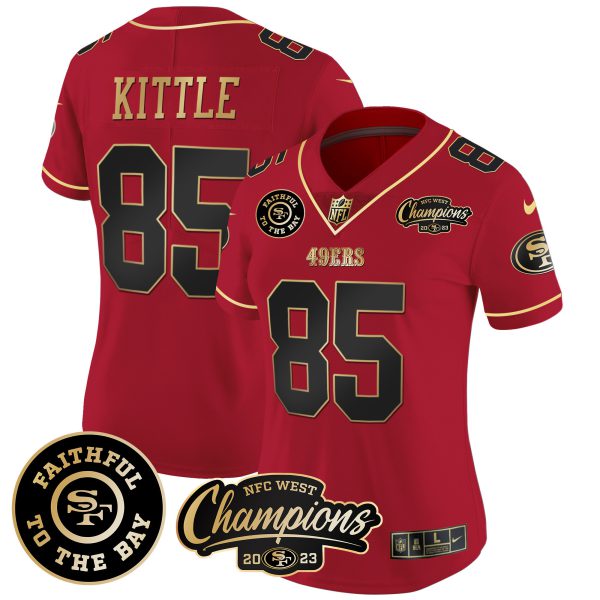 Women's 49ers Faithful & 2023 NFC West Champions Patch Vapor Jersey - All Stitched - Image 24