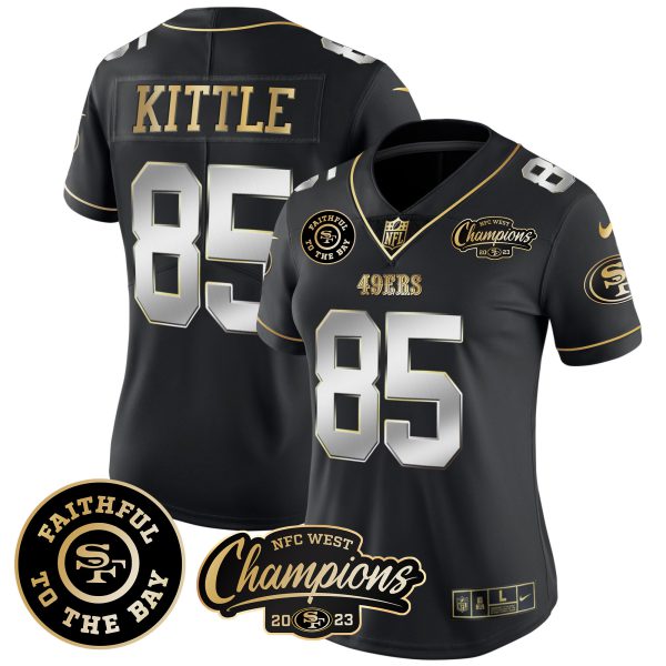 Women's 49ers Faithful & 2023 NFC West Champions Patch Vapor Jersey - All Stitched - Image 34