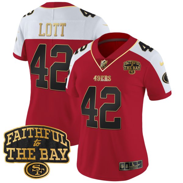 Women's 49ers Faithful To The Bay Patch Vapor Limited Jersey V8 - All Stitched - Image 49