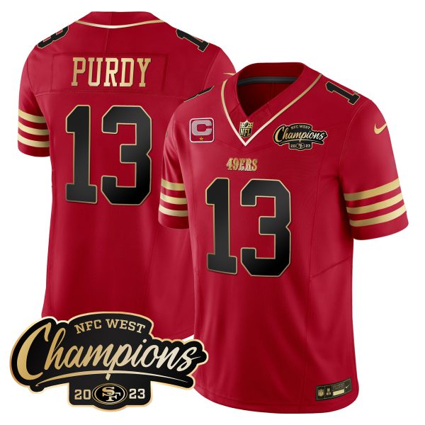 Men's 49ers 2023 NFC West Champions Patch Vapor Jersey - All Stitched - Image 13