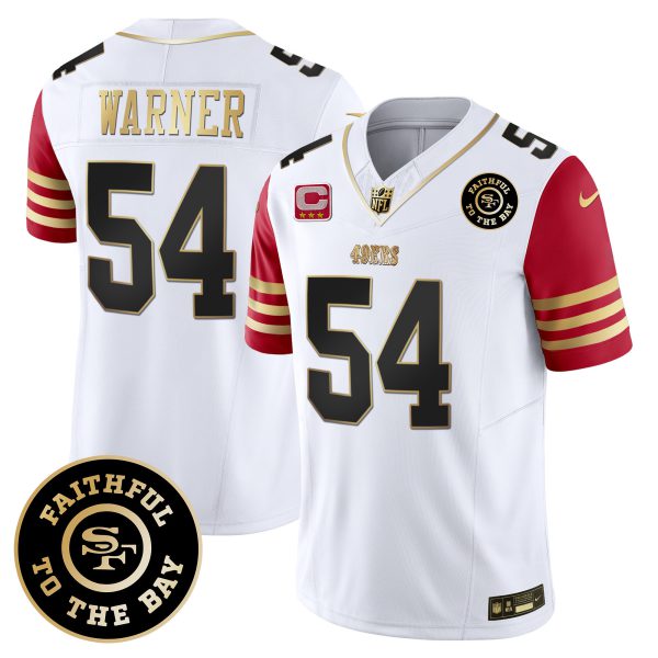 49ers Faithful To The Bay Patch Scarlet Sleeves Vapor Limited Jersey - All Stitched - Image 5
