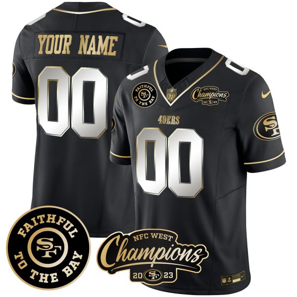 49ers Faithful & 2023 NFC West Champions Patch Vapor Custom Jersey - All Stitched - Image 4