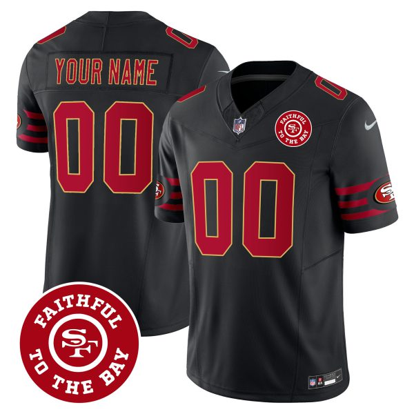 49ers Throwback Faithful To The Bay Patch Vapor Limited Custom Jersey - All Stitched - Image 4