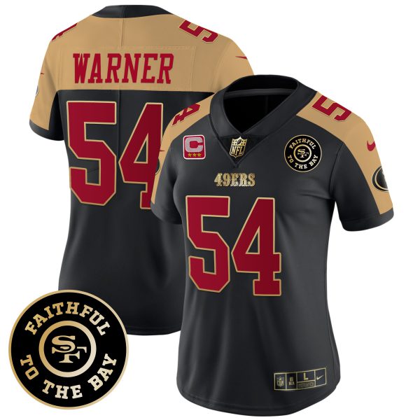 Women's 49ers Faithful To The Bay Patch Vapor Limited Jersey V7 - All Stitched - Image 5