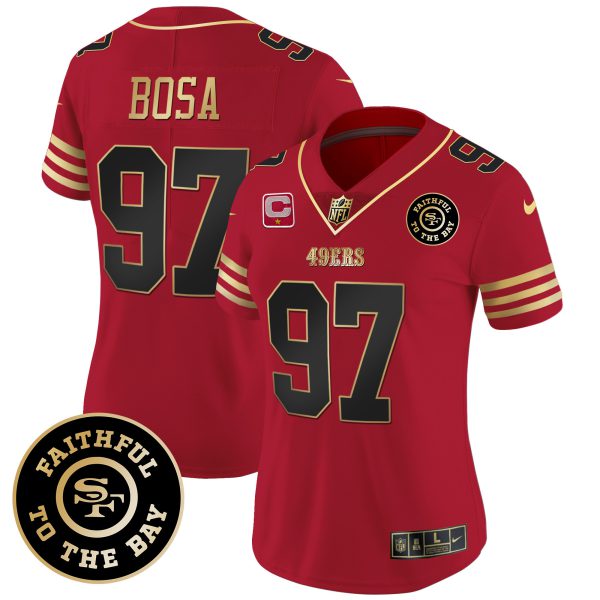 Women's 49ers Faithful To The Bay Patch Vapor Limited Jersey V7 - All Stitched - Image 17