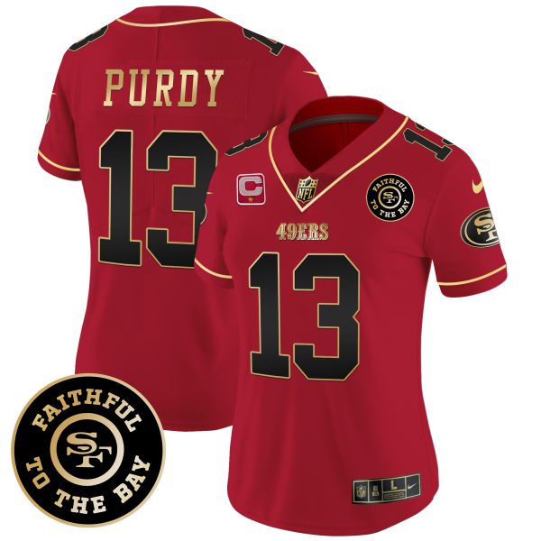 Women's 49ers Faithful To The Bay Patch Vapor Limited Jersey V7 - All Stitched - Image 23