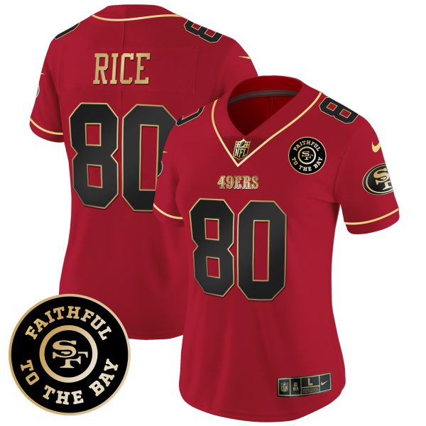 Women's 49ers Faithful To The Bay Patch Vapor Limited Jersey V7 - All Stitched - Image 26
