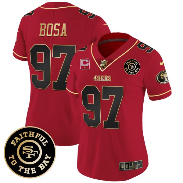 Women's 49ers Faithful To The Bay Patch Vapor Limited Jersey V7 - All Stitched - Image 27