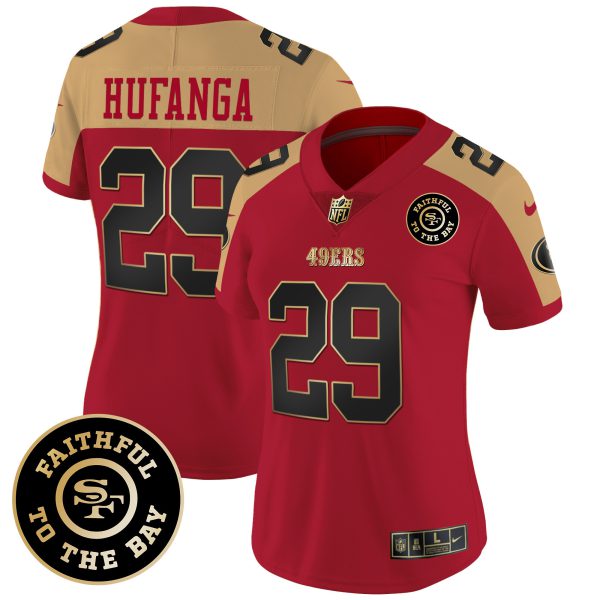 Women's 49ers Faithful To The Bay Patch Vapor Limited Jersey V7 - All Stitched - Image 50