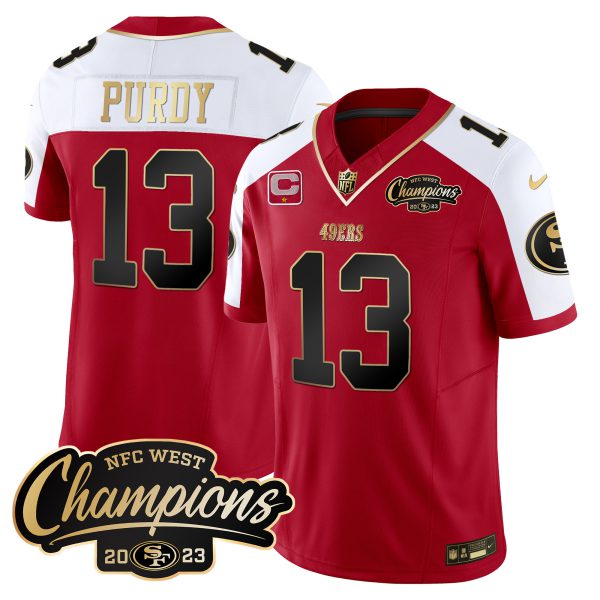 Brock Purdy 49ers 2023 NFC West Champions Patch Vapor Jersey - All Stitched - Image 4