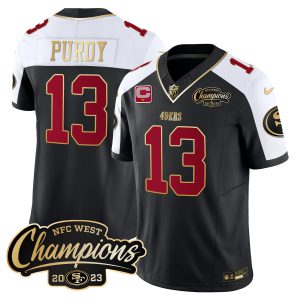 Brock Purdy 49ers 2023 NFC West Champions Patch Vapor Jersey - All Stitched