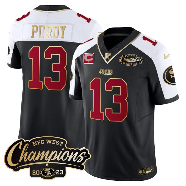 Brock Purdy 49ers 2023 NFC West Champions Patch Vapor Jersey - All Stitched