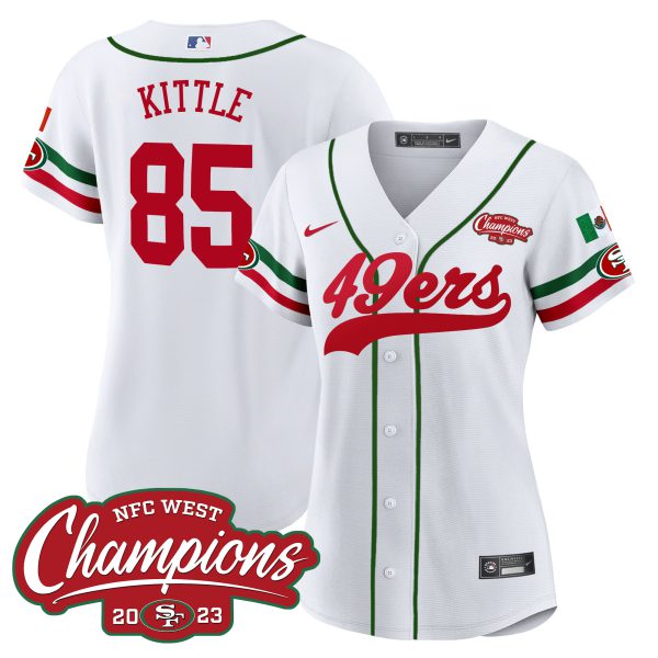 Women's 49ers Mexico 2023 NFC West Champions Baseball Jersey - All Stitched - Image 5