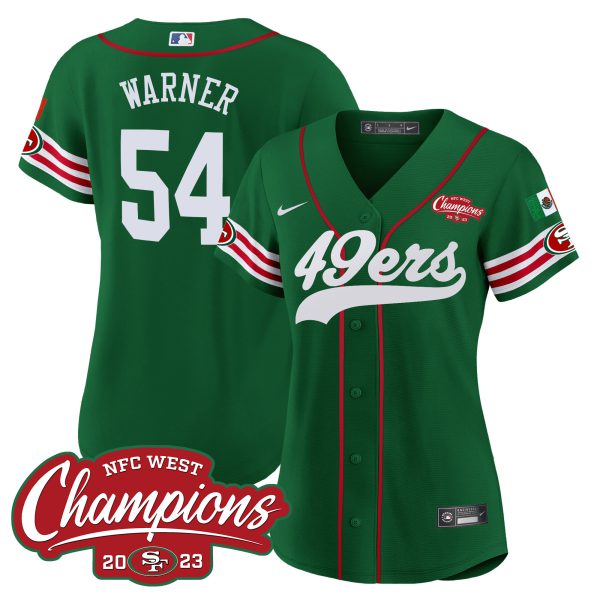 Women's 49ers Mexico 2023 NFC West Champions Baseball Jersey - All Stitched - Image 41