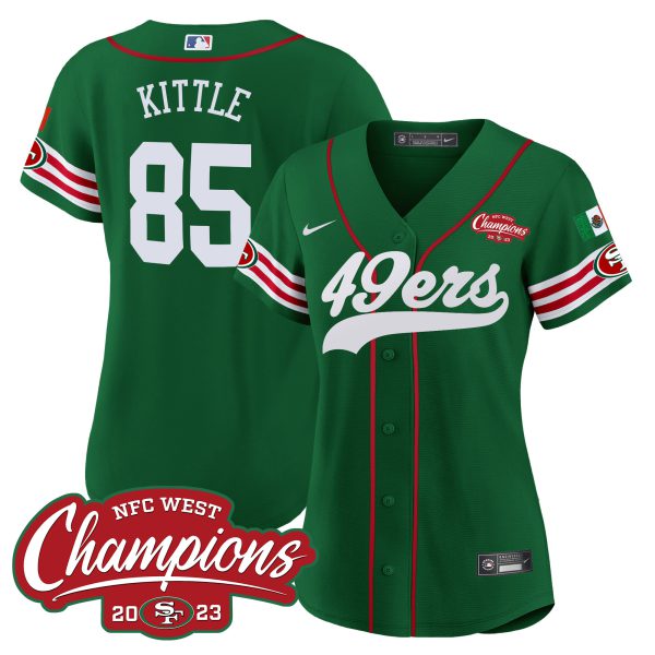 Women's 49ers Mexico 2023 NFC West Champions Baseball Jersey - All Stitched - Image 45