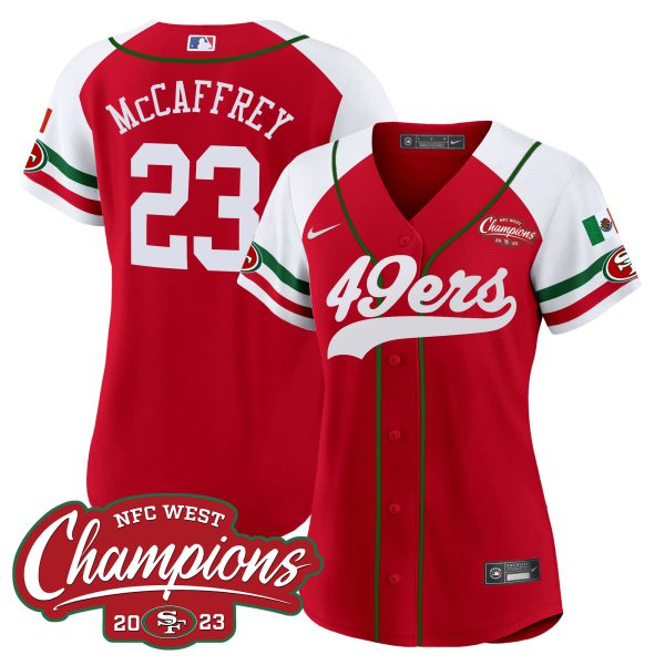 Women's 49ers Mexico 2023 NFC West Champions Baseball Jersey - All Stitched - Image 52